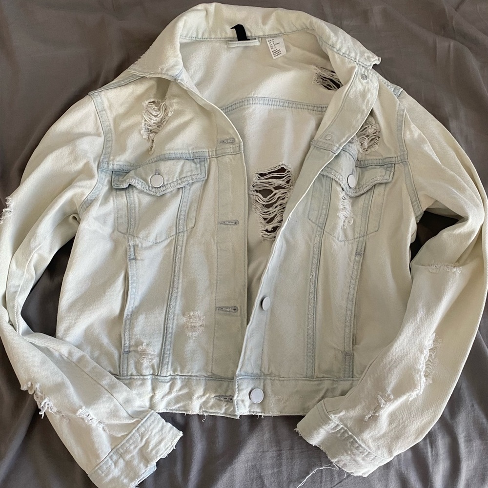 Pale blue/white Divided Jean Jacket